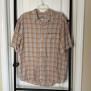 Quicksilver Men's Multicolor Plaid button up short sleeve Shirt size large